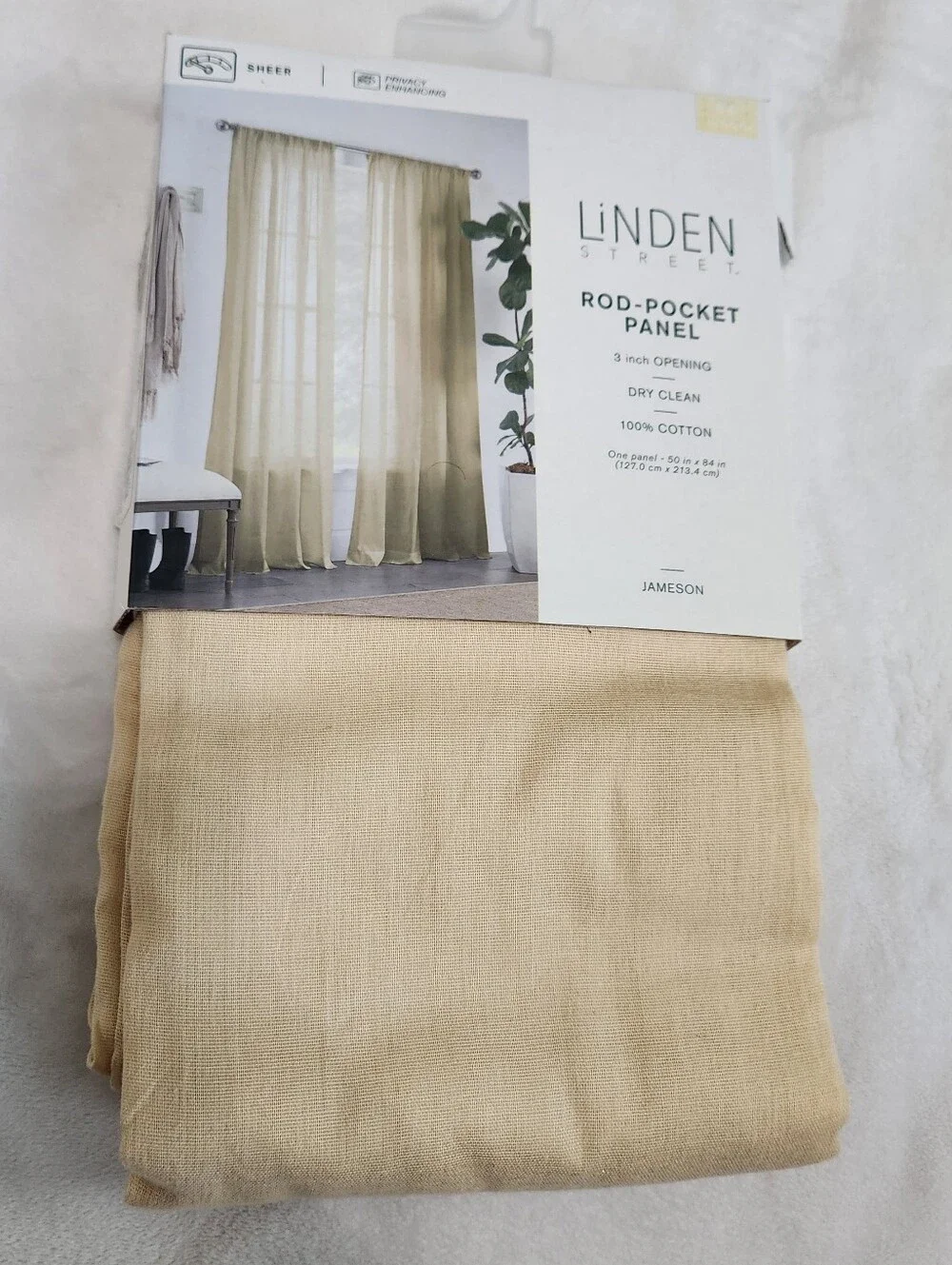 NWT Linden Street Jameson Sheer Rod-Pocket Curtain Panel